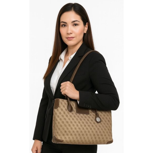 Vintage Dooney & Bourke Bag Shoulder Tote Handbag Signature Logo WOMEN'S WOMAN'S - Picture 1 of 16